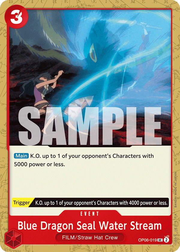 Blue Dragon Seal Water Stream — OP06-019 OP06-019