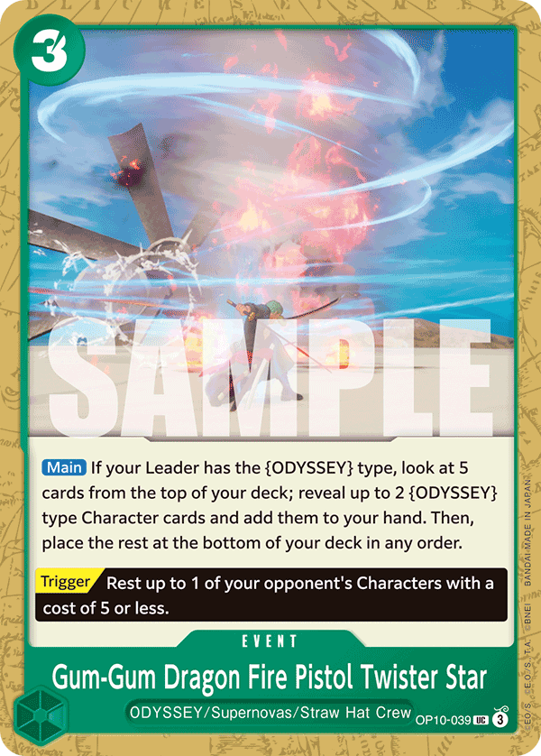 Gum-Gum Dragon Fire Pistol Twister Star — OP10-039 OP10-039