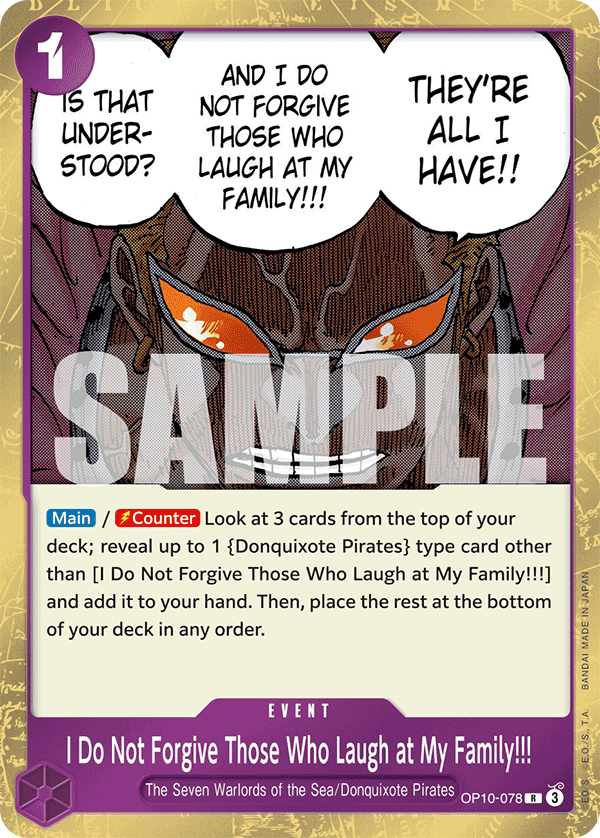I Do Not Forgive Those Who Laugh at My Family!!! — OP10-078 OP10-078