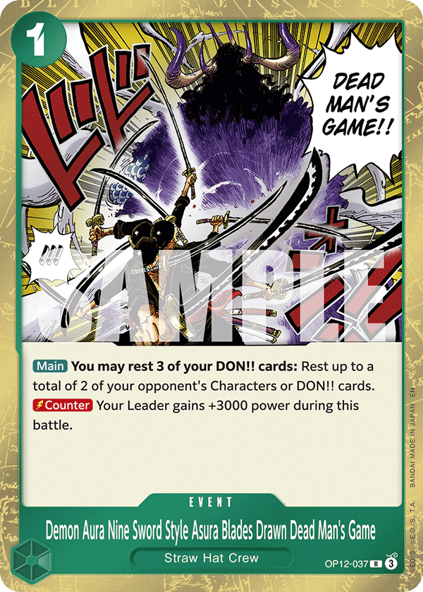 Demon Aura Nine Sword Style Asura Blades Drawn Dead Man's Game — OP12-037 OP12-037