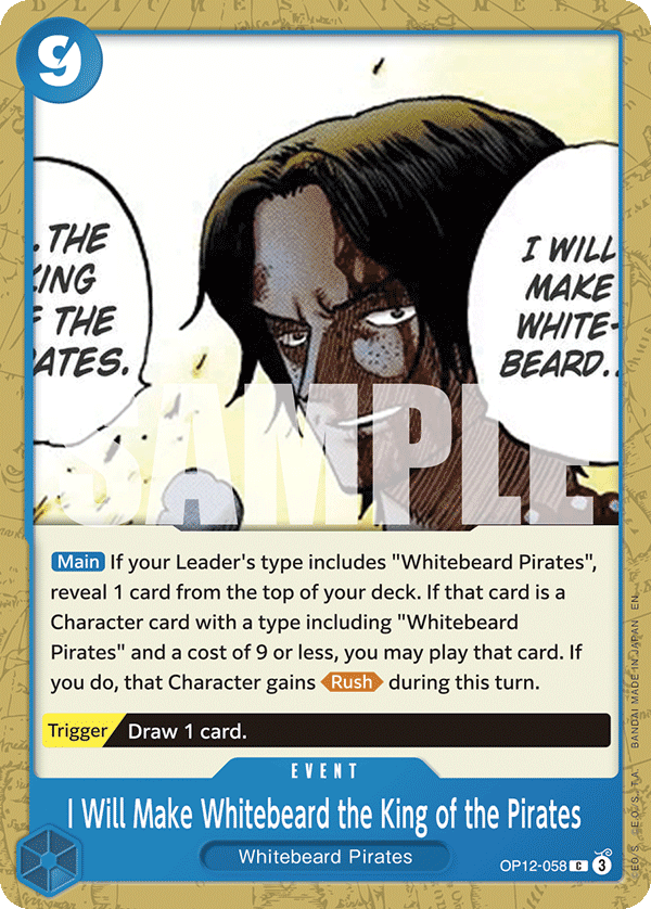I Will Make Whitebeard the King of the Pirates — OP12-058 OP12-058
