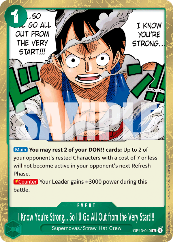 I Know You're Strong... So I'll Go All Out from the Very Start!!! — OP13-040 OP13-040