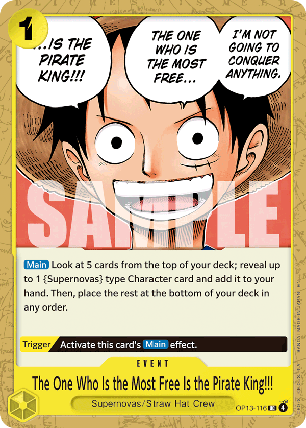 The One Who Is the Most Free Is the Pirate King!!! — OP13-116 OP13-116