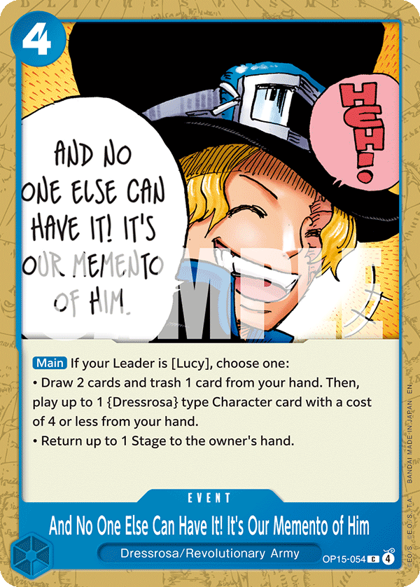 And No One Else Can Have It! It's Our Memento of Him — OP15-054 OP15-054